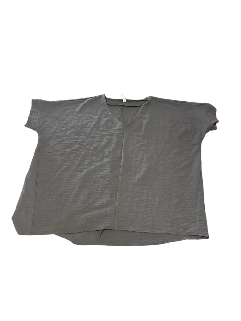 Zenana Outfitters Relaxed V-Neck Boxy Tee - Gray